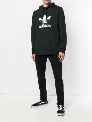 Kapučdžemperis Adidas melns