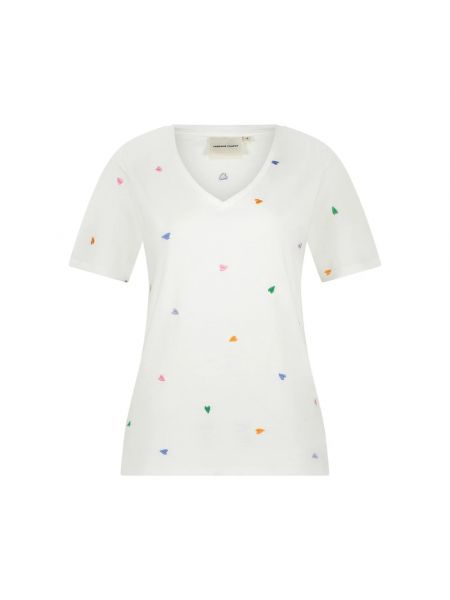 Herzmuster t-shirt mit v-ausschnitt Fabienne Chapot weiß
