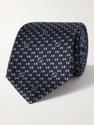 Жаккардовый шелковый галстук Gucci