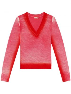Woll pullover mit v-ausschnitt Diesel rot