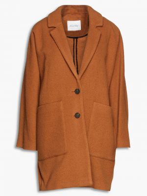 Американское шерстяное пальто винтажное American Vintage, коричневый