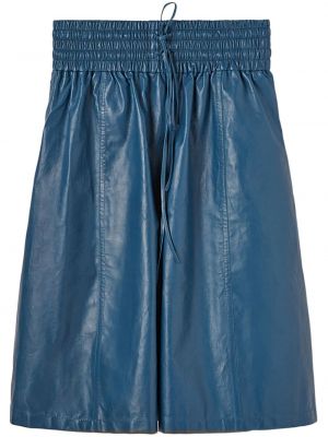 Shorts en cuir Jil Sander bleu