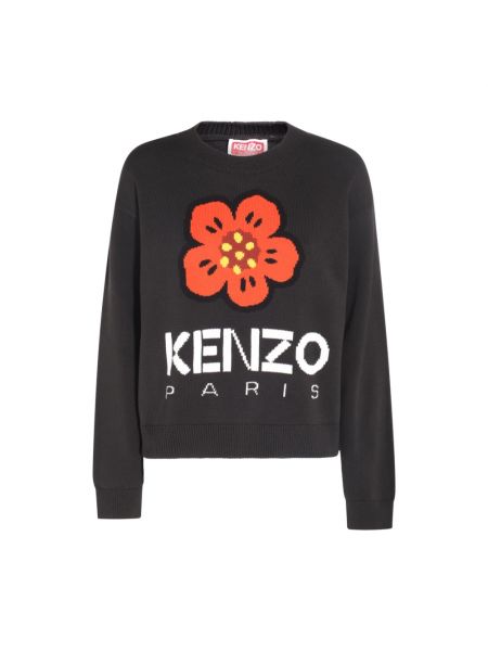 Sweter w kwiatki z długim rękawem Kenzo czarny