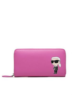 Kožená peňaženka Karl Lagerfeld ružová