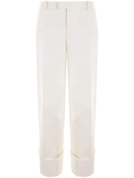 Rovné kalhoty Bottega Veneta bílé