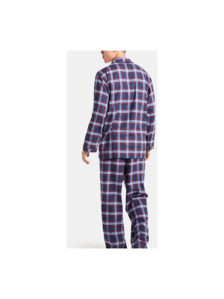 Pijama a cuadros de franela Brooks Brothers azul