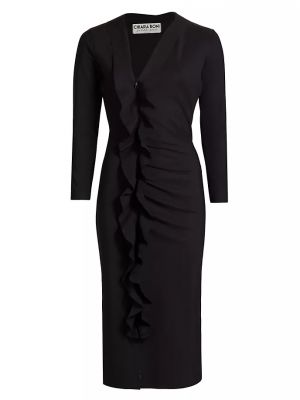 Асимметричный платье миди с рюшами Chiara Boni La Petite Robe черный