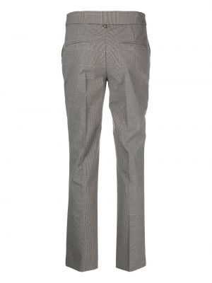 Kostkované rovné kalhoty Twinset šedé