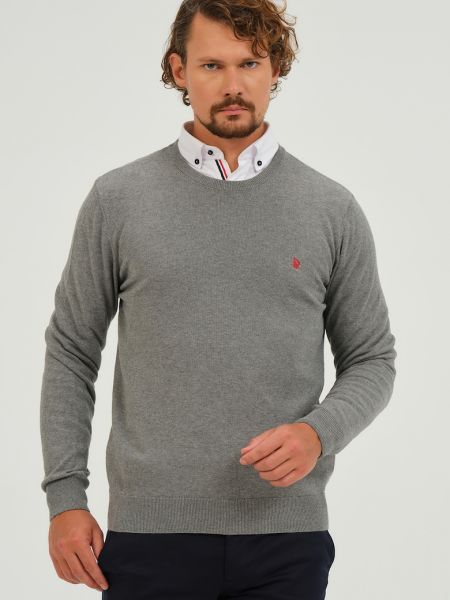 Хлопковый свитер Giorgio Di Mare серый