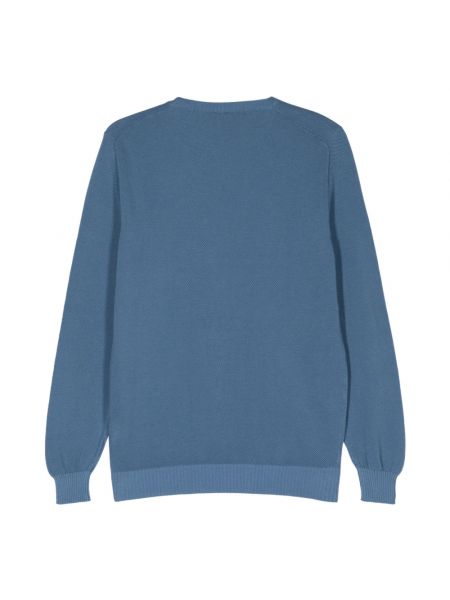Dzianinowy sweter bawełniany Fedeli niebieski