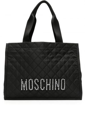 Prešívaná nákupná taška Moschino čierna