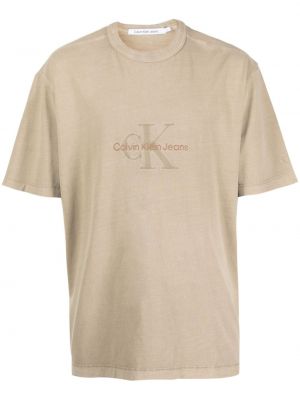 T-shirt mit stickerei aus baumwoll Calvin Klein braun