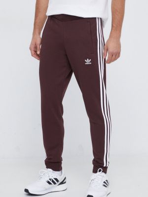 Панталон с апликация Adidas Originals винено червено