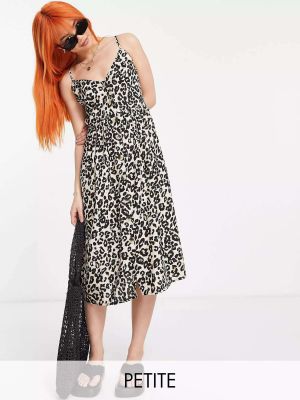 Леопардовое платье миди с принтом Influence