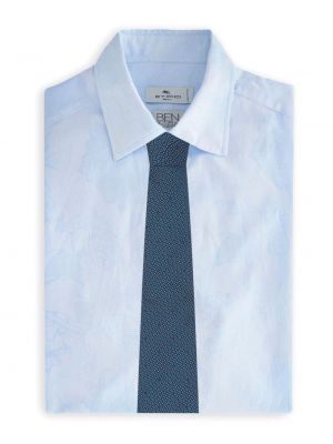 Hedvábná kravata s paisley potiskem Etro modrá