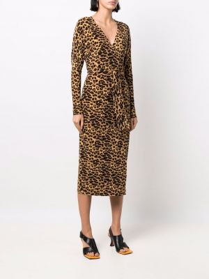 Leopardí midi šaty s potiskem Norma Kamali
