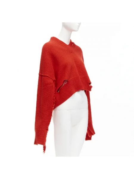 Crop top de lana retro Celine Vintage rojo