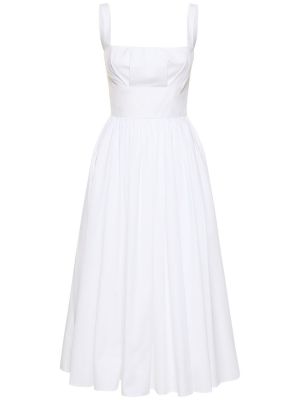 Памучна миди рокля Emilia Wickstead бяло