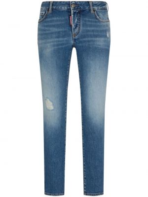 Bavlněné skinny džíny Dsquared2 modré