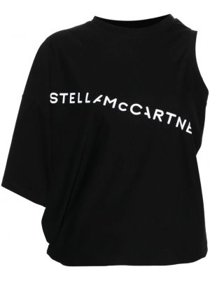 Asimetrični pamučni top Stella Mccartney crna