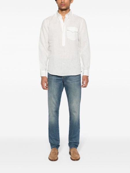 Lininė marškiniai Brunello Cucinelli balta