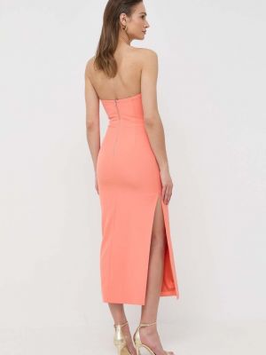 Egyenes ruha Bardot narancsszínű