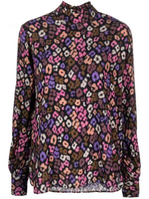 Bluză cu imagine cu model leopard Essentiel Antwerp violet
