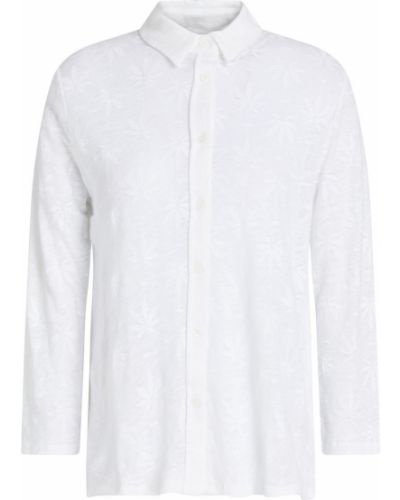 Льняная рубашка с вышивкой Majestic Filatures, белая
