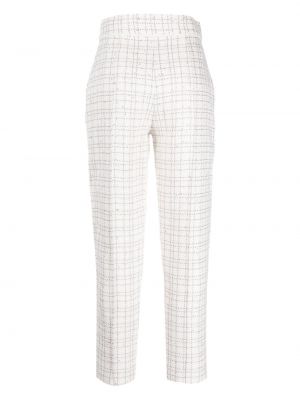 Pantalon en tweed Elie Saab blanc