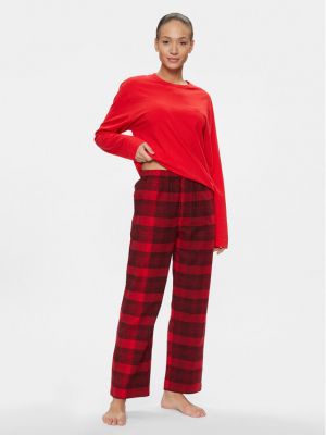 Laza szabású pizsama Calvin Klein Underwear piros