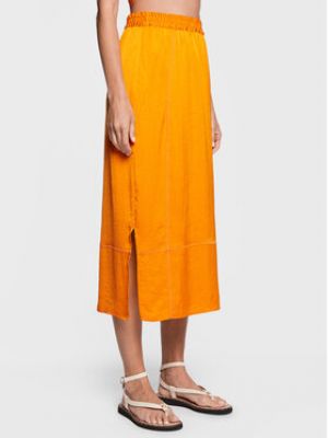 Priliehavá midi sukňa American Vintage oranžová