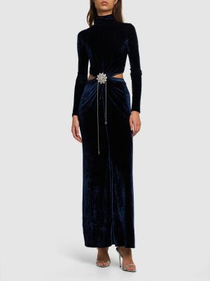 Aksamitna sukienka długa drapowana Rabanne