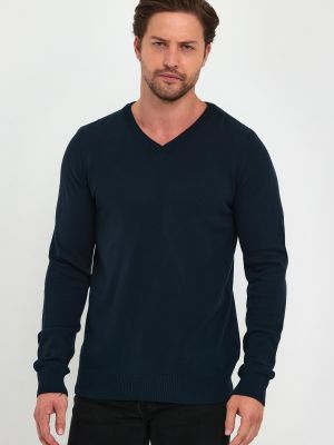 Пуловер с v-образно деколте Lafaba синьо