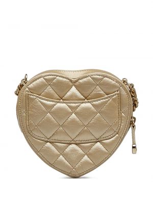 Taška přes rameno se srdcovým vzorem Chanel Pre-owned zlatá