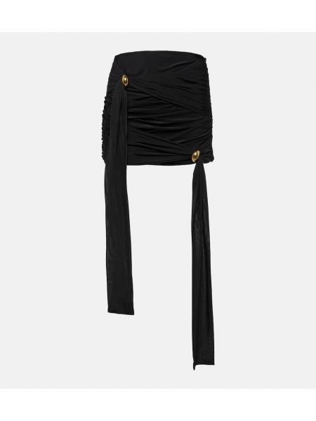 Minigonna in jersey con drappeggi Blumarine nero
