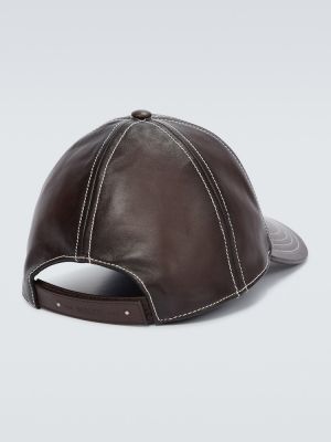 Gorra de cuero Berluti marrón