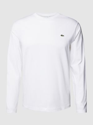 Koszulka w jednolitym kolorze z długim rękawem Lacoste biała
