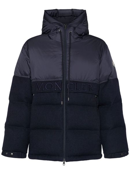 Yün aşağı ceket Moncler mavi