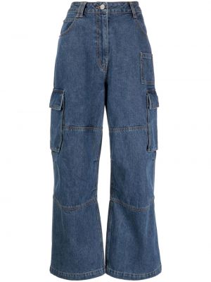 Jeans large avec applique Studio Tomboy bleu