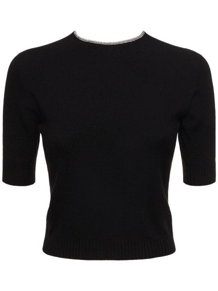 Top de tela jersey Giorgio Armani negro