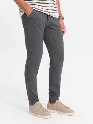 Pletené kalhoty Ombre šedé