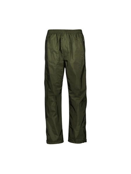 Nylonowe proste spodnie Prada zielone