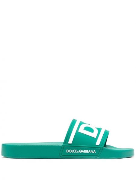 Sandali con stampa Dolce & Gabbana verde