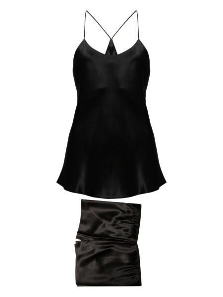 Jedwabna piżama Olivia Von Halle czarna