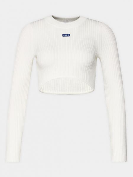 Пуловер slim Hugo бяло