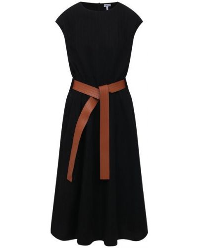 Шерстяное платье Loewe, черное