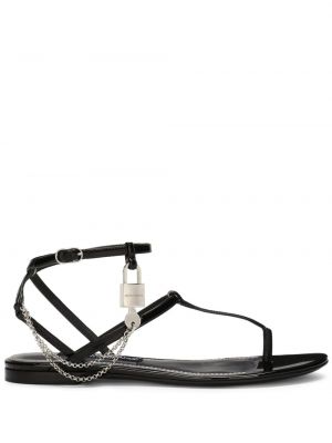 Leder sandale ohne absatz Dolce & Gabbana