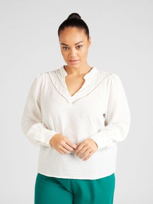 Памучна блуза Vero Moda Curve бяло
