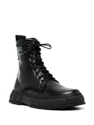 Krajkové kožené šněrovací kotníkové boty Virón černé
