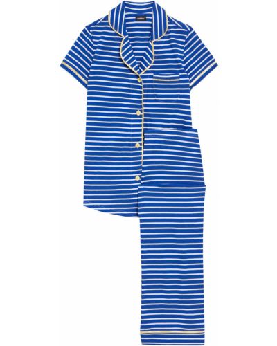 Хлопковая пижама в полоску Cosabella, синяя